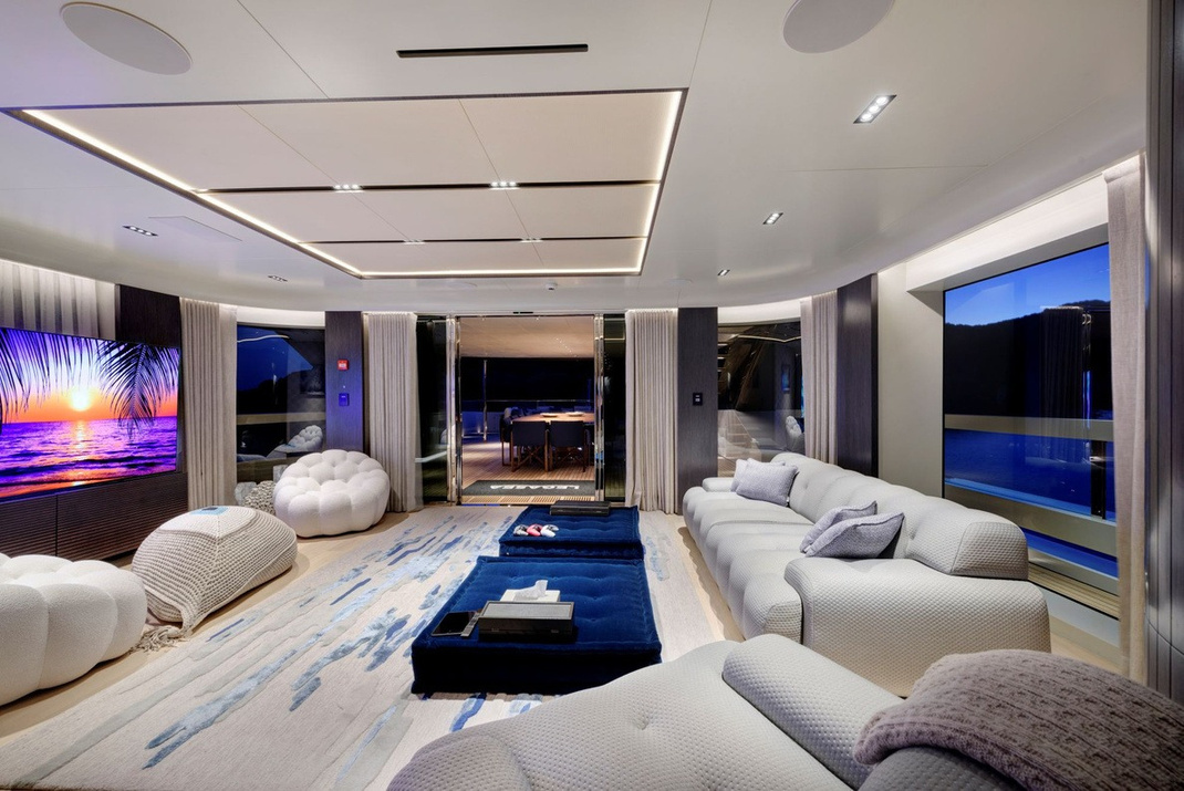 LEGASEA — Main salon with Luca Dini interiors