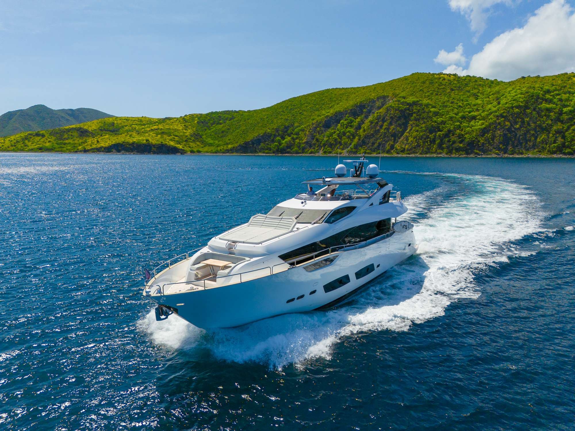 SUNSEEKER 95 luxury yacht charter near Crown Bay Marina
