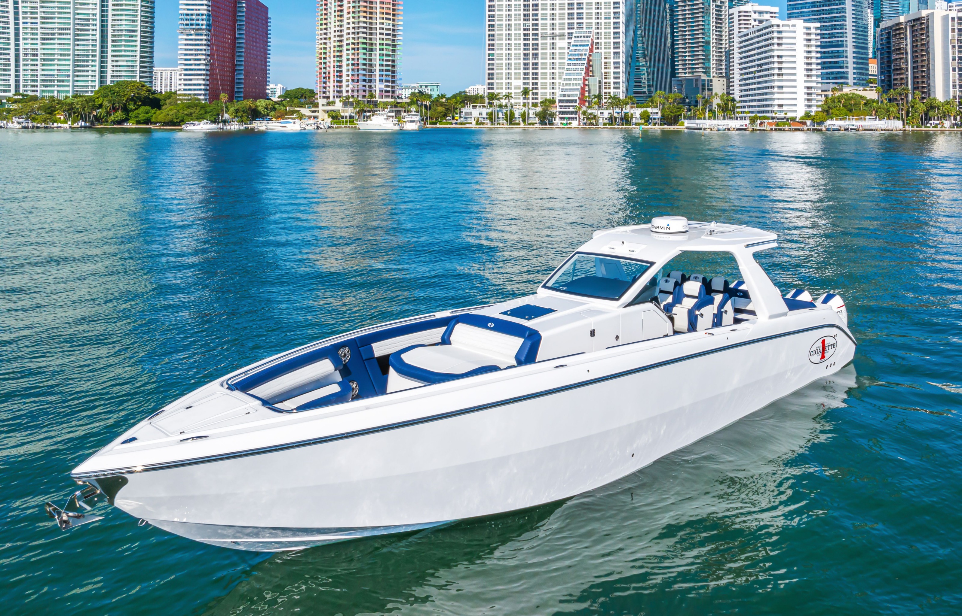 CIGARETTE -WHITE/BLUE 42 in East Coast United States — view 2