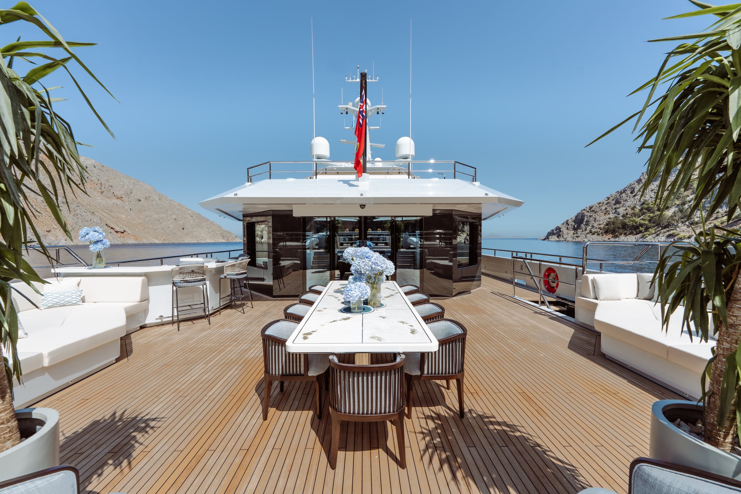 AFTER YOU — Upper deck al fresco dining for ten with mountain views