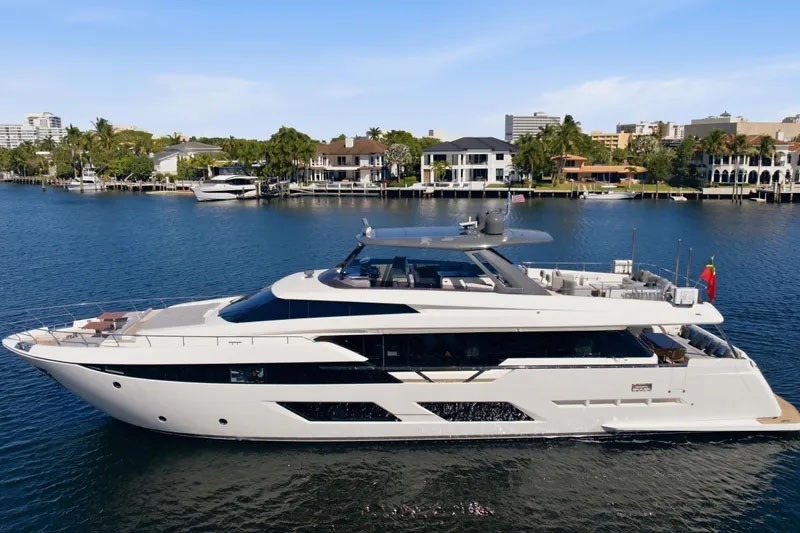 FERRETTI 92 luxury yacht charter near New Port Public Marina