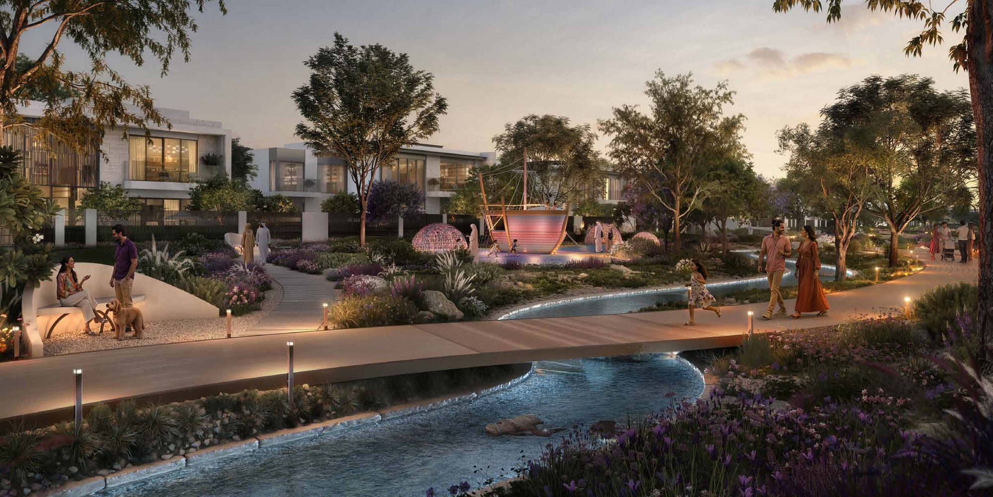 Aflaj water feature at Talay Beach, Saadiyat Island, Abu Dhabi