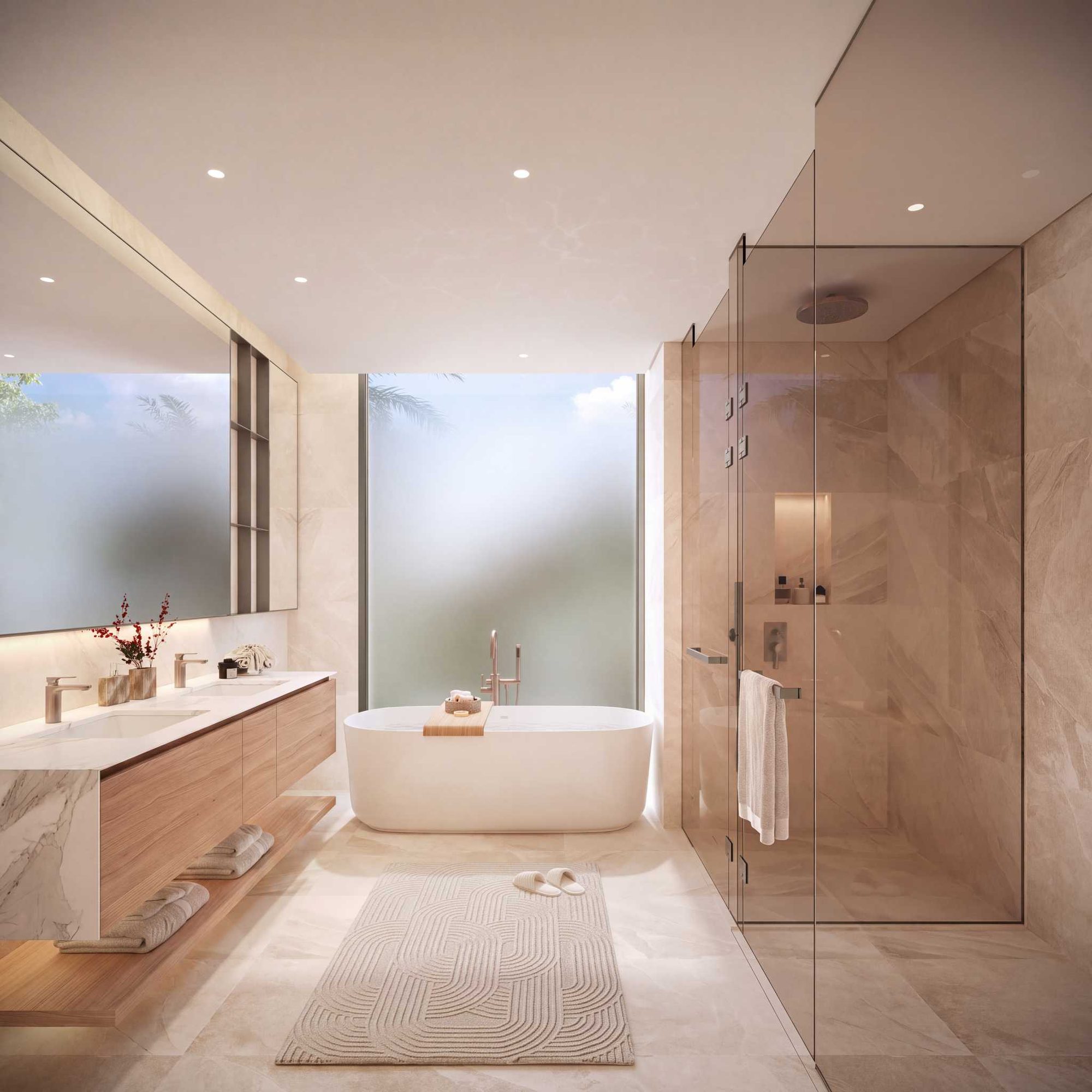 Master bathroom of a Talay Beach villa, Saadiyat Island, Abu Dhabi