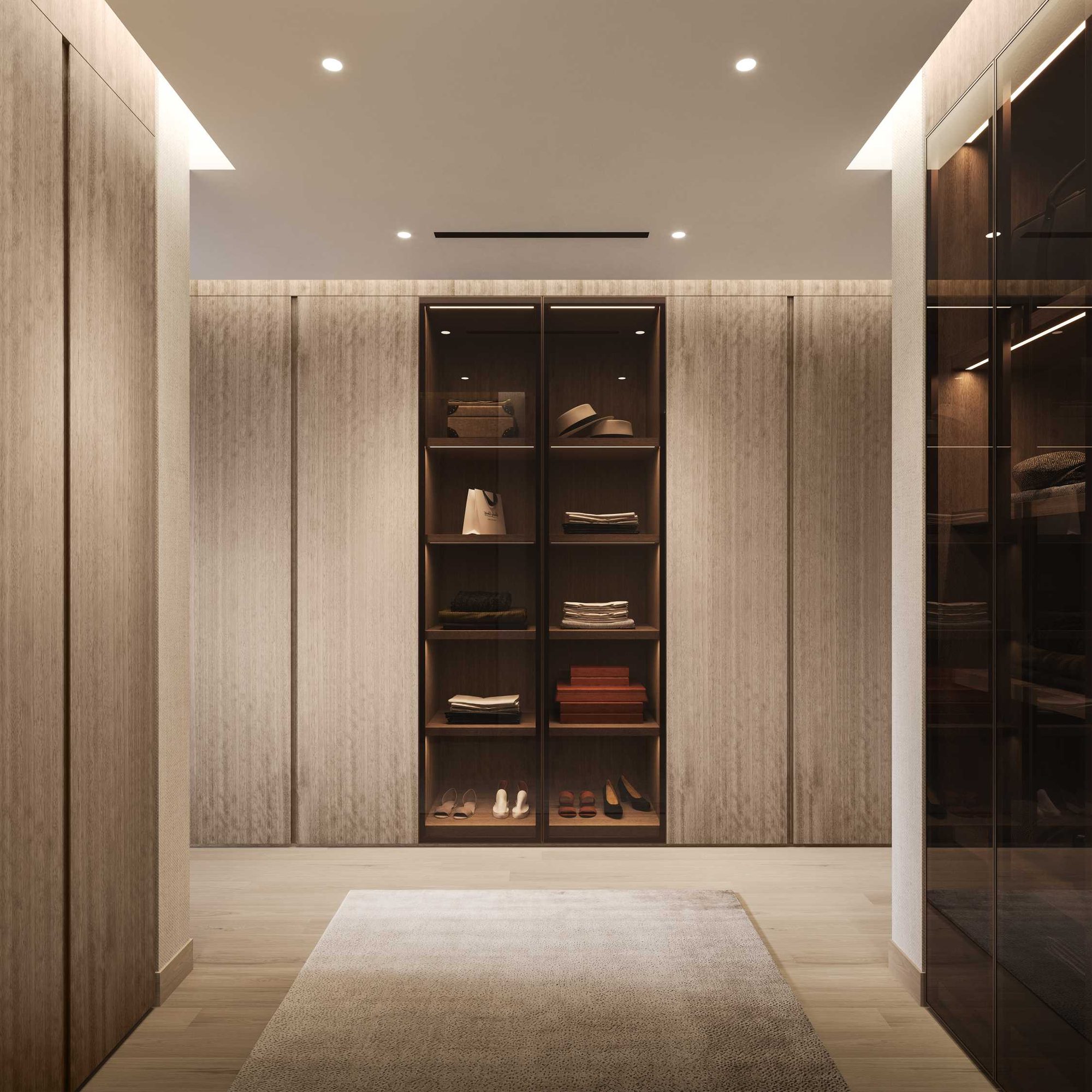 Walk-in closet of a Talay Beach villa, Saadiyat Island, Abu Dhabi